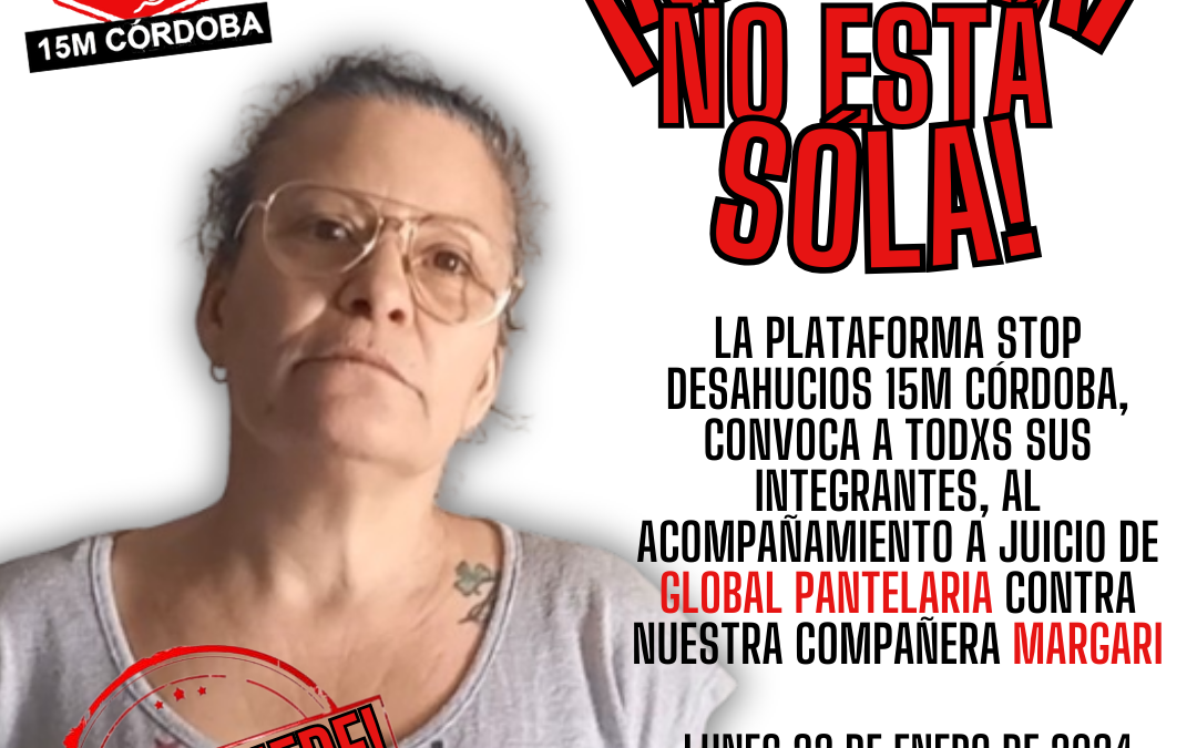 Stop Desahucios lucha por frenar el lanzamiento de Margari de su hogar, en manos de un fondo buitre
