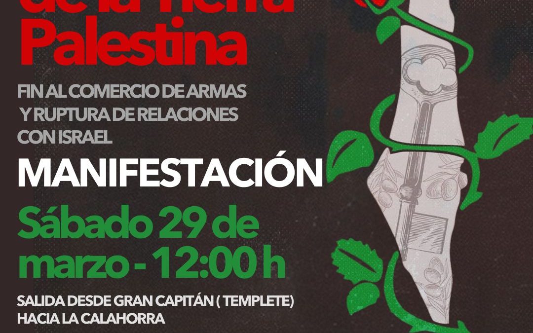 Las iniciativas de solidaridad con Palestina presentes en la ciudad se movilizarán el sábado día 29 de marzo